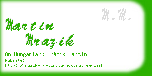 martin mrazik business card