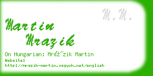 martin mrazik business card